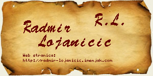 Radmir Lojaničić vizit kartica